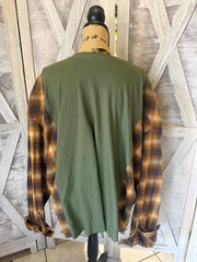 Morgan Wallen Upcycled T-Shirt and Pearl Snap Carhartt Flannel Long Sleeve