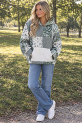 Custom Made for YOU Upcycled  Quilt Looking Blanket Sweatshirt Hoodie with Pocket, Waistband and Cuffs