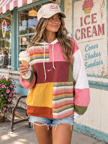 Upcycled Nike Neopolitan Hoodie Sweatshirt