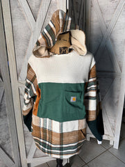 Fall Colors Carhartt Upcycled Hoodie Carhartt Pocket Tee Upcycled Tunic Length