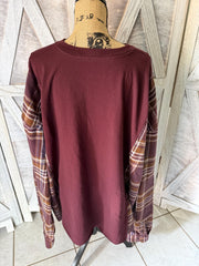 Wine Country with Two Carhartt Upcycles Carhartt Flannel with Pockets and Coordinating Carhartt Pocket Tee Upcycle 2XL 3XL  can make smaller