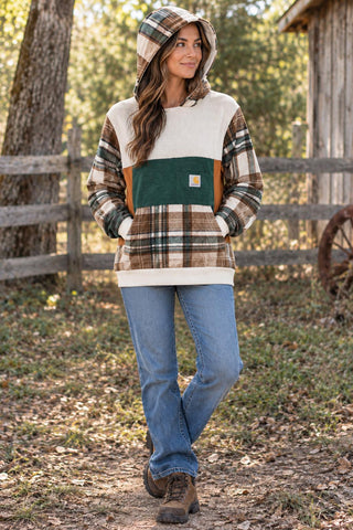 Fall Colors Carhartt Upcycled Hoodie Carhartt Pocket Tee Upcycled Tunic Length