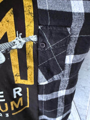 Parker McCollum  Upcycled T-Shirt and Long Sleeve Black and White Plaid  Flannel Upcycle Concert T-Shirt Upcycle